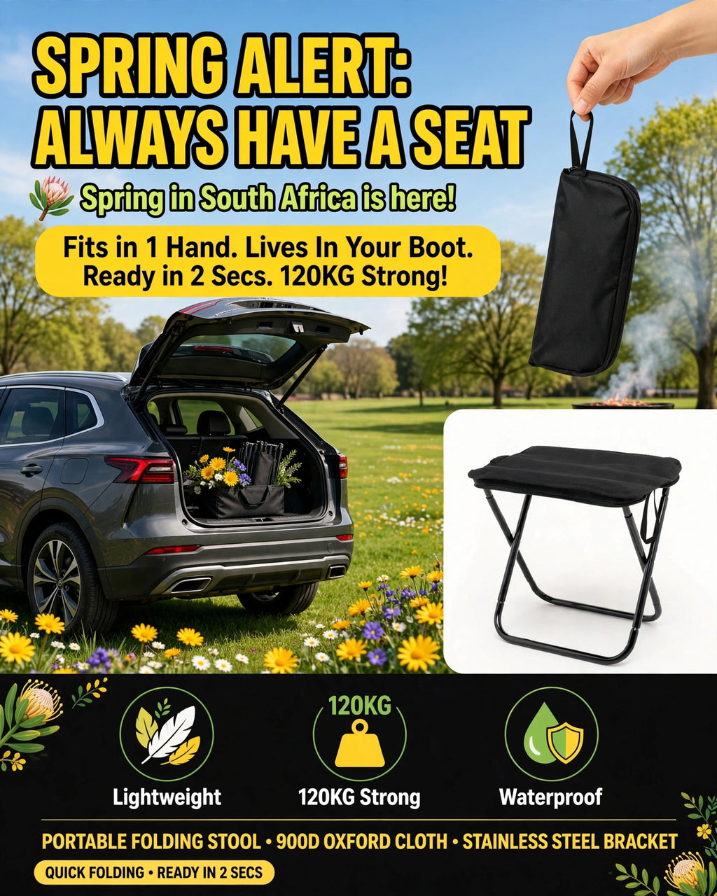 Foldable portable stool