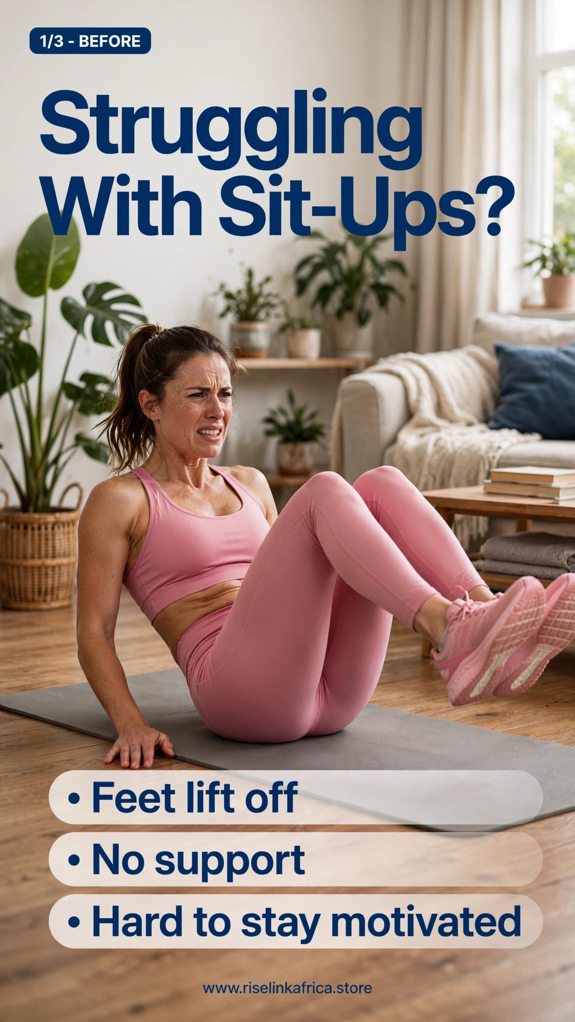 Adjustable Sit-Up Assist Bar with Suction Base