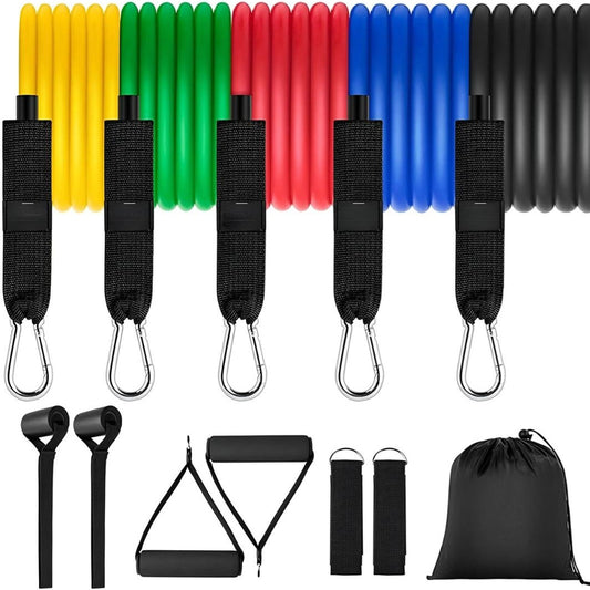 11-Piece Resistance Band Set — Full Body Home Gym Kit