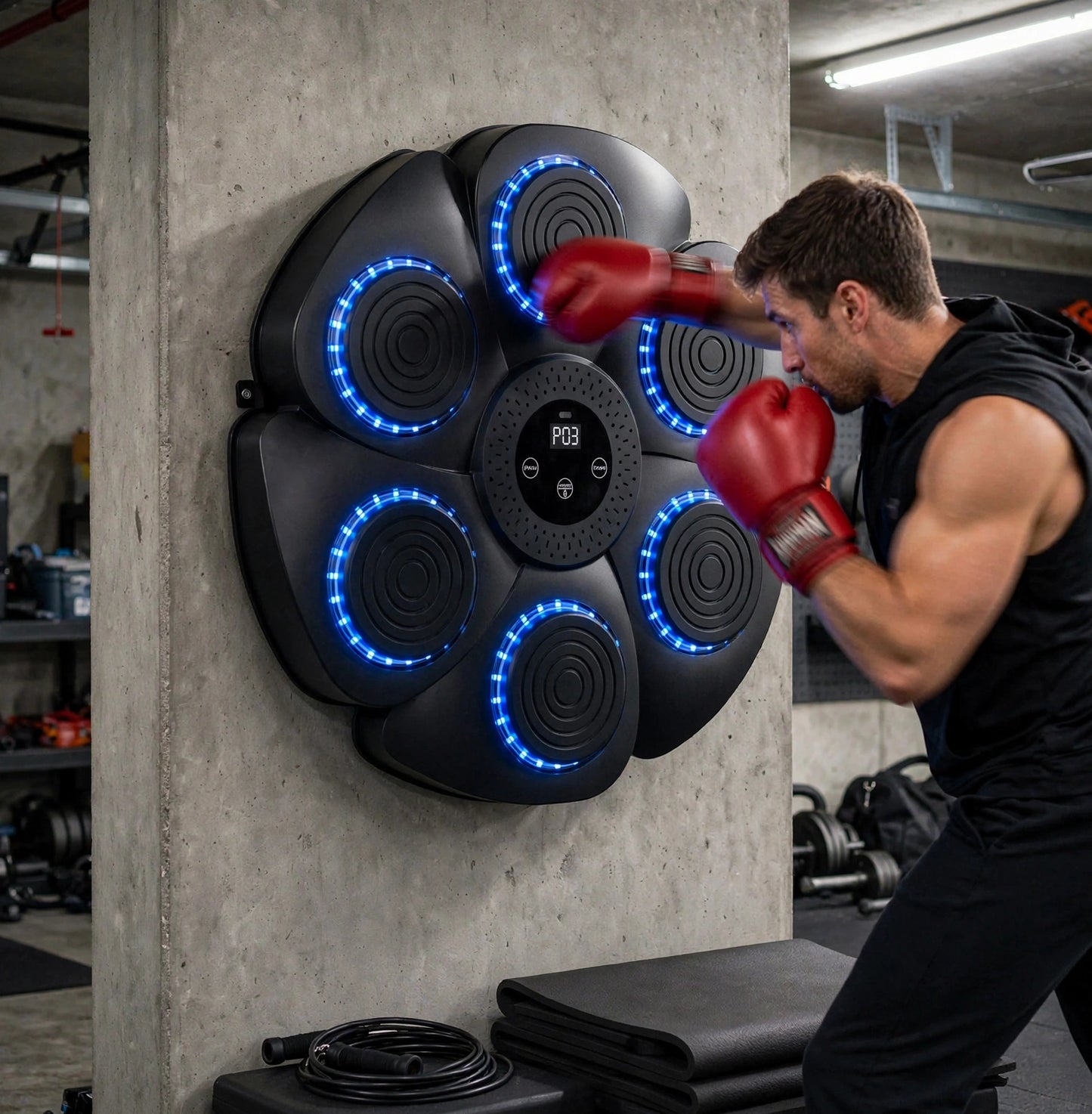 RiseLink Smart Music Boxing Wall Target – 6-Point Bluetooth Reflex Trainer