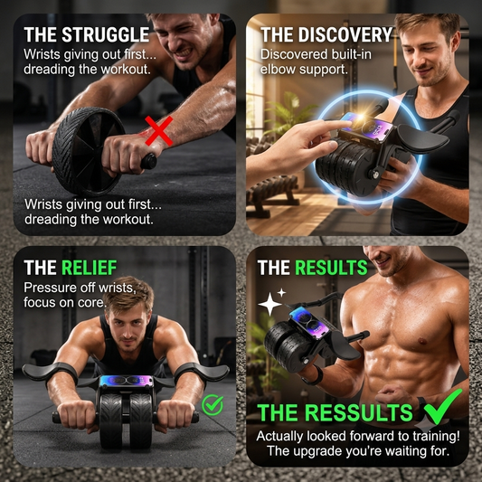 Automatic Rebound Ab Roller Wheel with Elbow Support