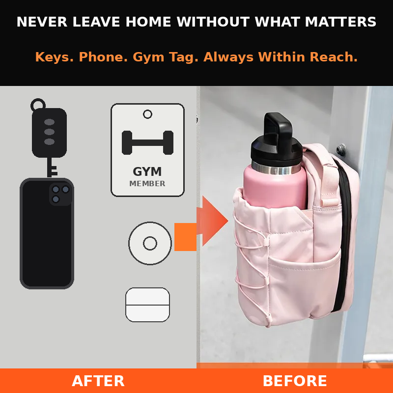 RiseLink Gym Essentials Organizer – Water Bottle, Phone & Keys Caddy