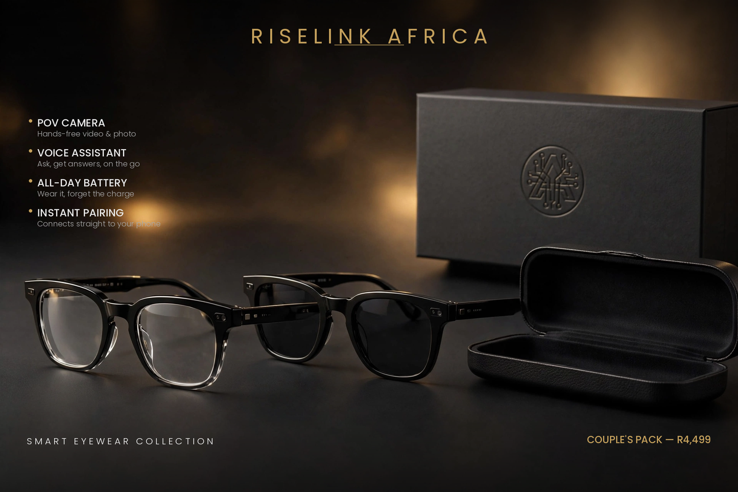 RiseLink Africa AI Smart Glasses — Couple's Pack
